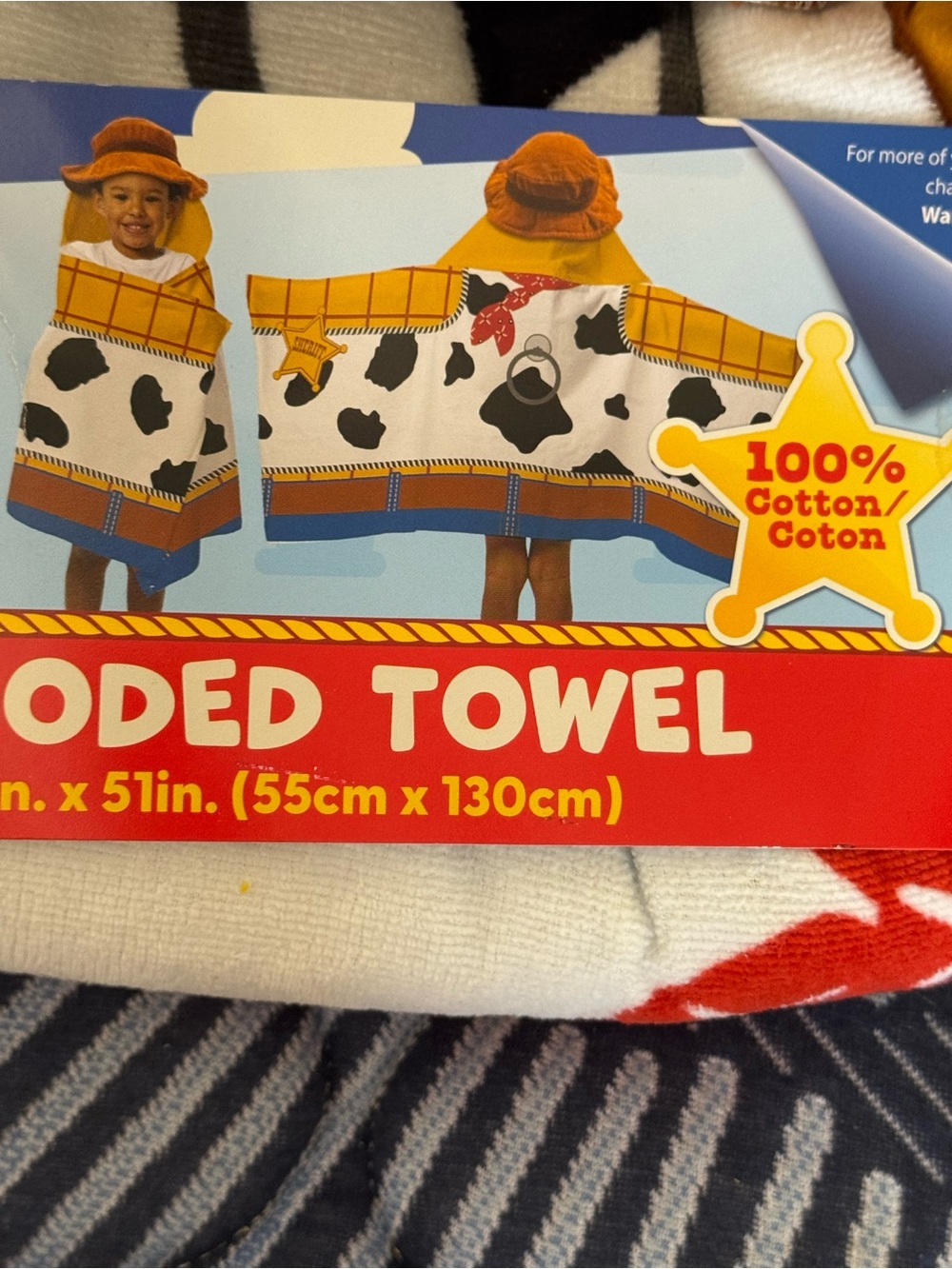 Cow Print Kids Hooded Towel Poncho - Yellow, White, Black, Blue